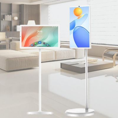 UORDBY TV Portatile Mobile,Monitor Intelligente Portatile,TV Touchscreen,Height-Adjustable and Rotatable Touchscreen Tablet,TV Mobile Intelligente Pavimento 27inch8+128G