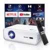 Aurzen EAZZE D1 Projector Bundle with Carrying Case, Netflix-Officially-Licensed, Auto Focus & Keystone, DoIby Audio, Native 1080P Movie, Portable Outdoor Mini Projector, White (2 Items) view 2