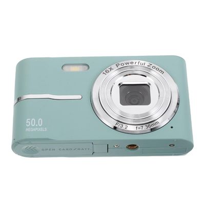 Zerodeko Mini Digital Camera for Beginners Portable 16x Zoom Vlogging Camera Lightweight Travel and Family Use Cute Green Compact for Teens and Adults