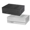 Mini-ITX Flex ATX Aluminum HTPC Chassis - Horizontal Small Computer Case, Silver/Black, Fits Flex/SFX Power(Black) view 2