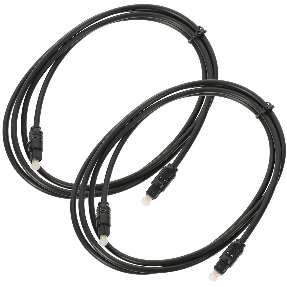 BATHVEVE 2pcs 1.5-Meter Fiber Audio Cable Male to Male Optical Digital Audio Cord for Sound Bar Tv DVD Link