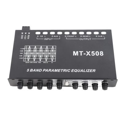 UPALDHOU Car Graphic Equalizer, Adjustable 5 Bands Precise Tuning EQ Tuning Crossover Amplifier Graphic Equalizer