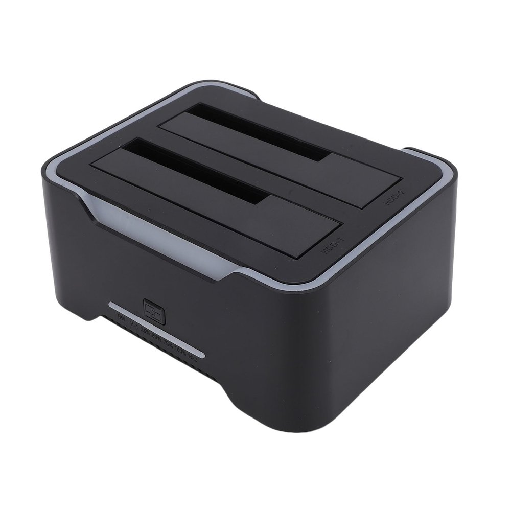 GOWENIC USB 3.0 to SATA Dual Bay Hard Drive Docking Station, for 2.5in & 3.5in HDD SSD, with Offline Clone / Duplicator Function, Supports Auto Sleep (US Plug)