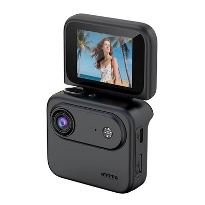 Tangxi Digital Camera with Flip Screen, First Person Perspective 1080P Portable Vlogging Camera, 143 Wide Angle, Handsfree POV Action Cameras for Travel (Black)