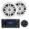 Rockville RGHR51 Bundle: 5-Zone Single Din Marine Bluetooth Receiver with Wired Remote, Pair NF1-116SW 6.5-in Ultra Slim Speakers 40W RMS/80W Peak White, 2-Items view 1