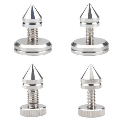 Speaker Spikes 4 PCS M6 M8 HiFi Audio Speaker Amplifier Spikes Pure Copper Rhodium Plated Shock Pad Speakers Repair Parts Foot Nails/Pads Stand(4PCS Foot Pads)