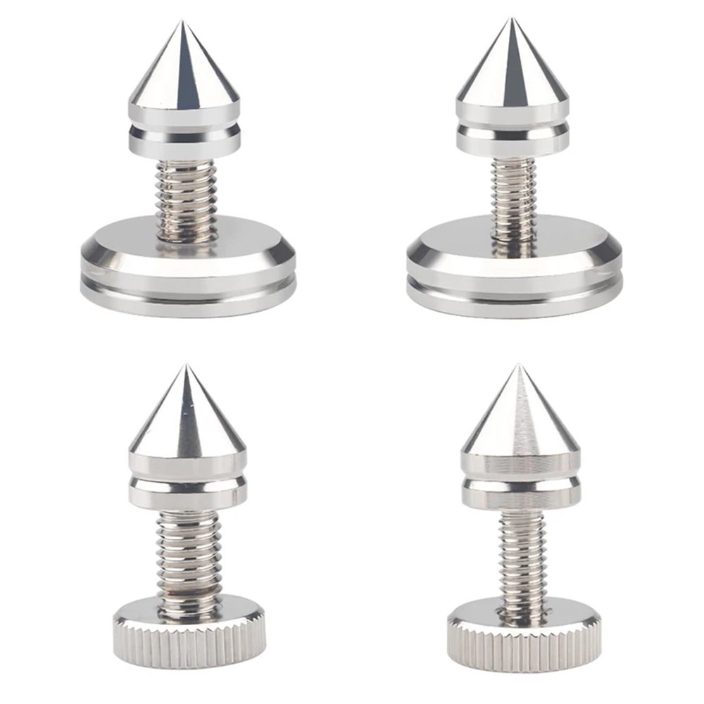 Speaker Spikes 4 PCS M6 M8 HiFi Audio Speaker Amplifier Spikes Pure Copper Rhodium Plated Shock Pad Speakers Repair Parts Foot Nails/Pads Stand(4PCS Foot Pads)
