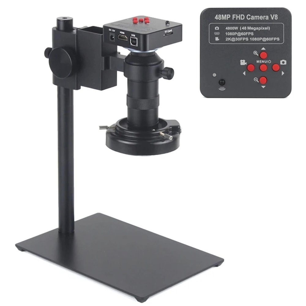 130X Zoom Electronic Microscope Camera - 4K HD HDMI Type-C with Phone Soldering Light Stand (D15x1.5mm)
