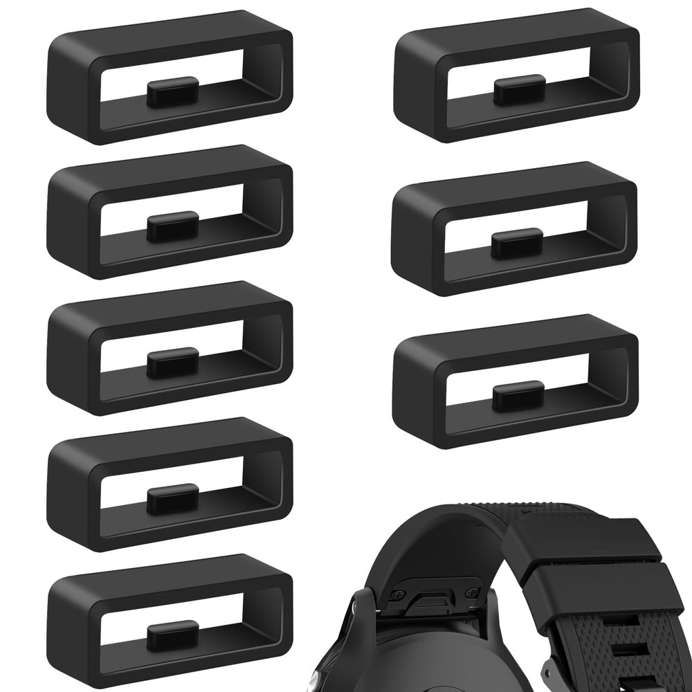 8 Pack Fastener Rings for Garmin Fenix 8/7/6/5 Watch Bands, Silicone Replacement Band Keeper Loop/Holder/Retainer