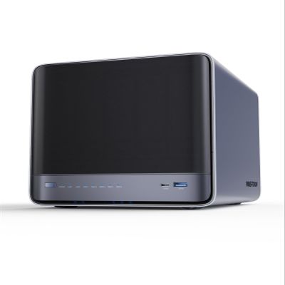 MINISFORUM N5 Air 5-Bay Desktop NAS with up to 174 GB Storage, AMD Ryzen 7 255 (8C/16T) CPU, Dual DDR5 RAM Slots (up to 96 GB), 1x 10GbE, 1x 5GbE, 2X USB4 (8K), HDMI 8K, OCuLink, 3X M.2 Slots