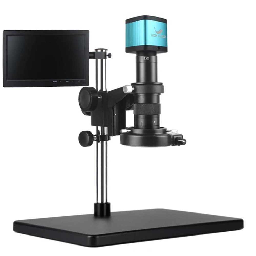 180X Zoom Lens Electronic Digital Microscope 4K HD CCD HDMI Type-C Industrial Camera Light Small Stand Soldering Phone Repair (D15x1.5mm, 120X)