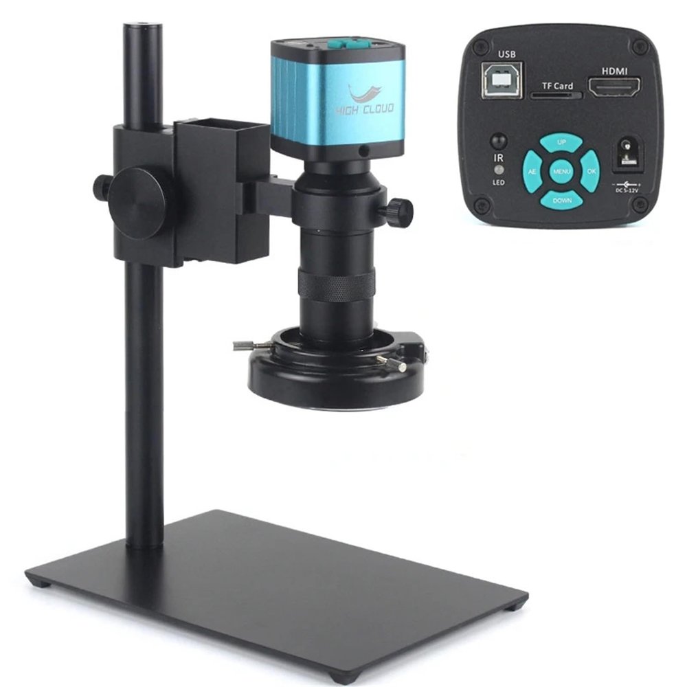 130X Zoom Electronic Microscope Camera - 4K HD HDMI Type-C with Phone Soldering Light Stand (D10.9x1.5mm)