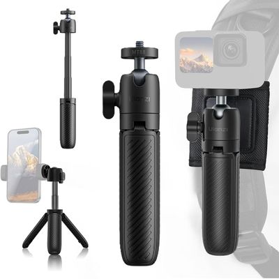 Ulanzi MT88 Mini Camera Tripod, 3-Stage Telescopic Selfie Stick Tabletop Tripod with Strap, 360 Degree Free Head Mount, 1/4 Screw, Portable for OsmoPocket, Insta360ace, GoPro, Sony, Canon, Nikon