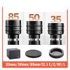 Camera Lens, 35mm 50mm 85mm T2.1 Full Frame Dual Bokeh Cine Lens, Compatible for Sony E Nikon Z Canon RF Panasonic Leica L Mount Cameras(35mm T2.1,E-Mount(FE)) view 2