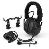 Tactical Head-Mounted & Helmet-Mounted Headset with U94 PTT 2pin Helmet Mount Adapter No Noise Reduction(Bk) view 1