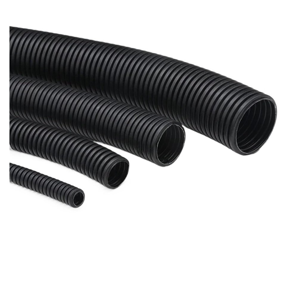 1~10m PP Insulated Corrugated Tube AD 7.5mm ~ 34.5mm Harness Motor Electrical Wire Threading Plastic Line Pipe Protection Sleeve(Black Open,AD 28.5 x ID 23mm,10 meters)