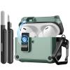 TiMOVO Case for Airpods Pro 3 (2025) with Secure Lock Clip, Automatic Pop-up Full Drop Protective Hard Cover for Apple AirPod Pro 3rd Generation with Climbing Hook & Cleaning Kit, Cyan+Black view 1