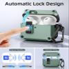 TiMOVO Case for Airpods Pro 3 (2025) with Secure Lock Clip, Automatic Pop-up Full Drop Protective Hard Cover for Apple AirPod Pro 3rd Generation with Climbing Hook & Cleaning Kit, Cyan+Black view 3