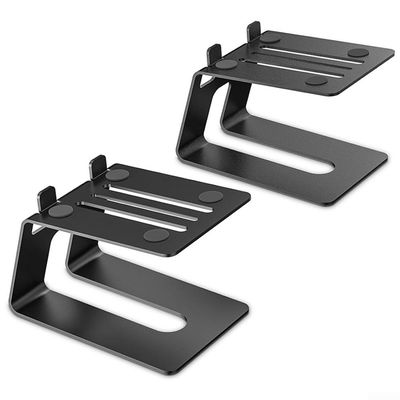 2pcs Desktop Speaker Stands Studio Monitor Risers with 5 Degree Tilt for 5 Inch Bookshelf Laptop Audio Equipment Black