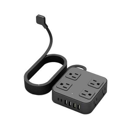 USB Charging Strip, 6 USB Ports 8 AC Outlets Extender, US Standard Socket Strip, Resistant Durable Design, Power Accessory with Overload Protection, Tablet Computer Laptop Phone Desktop Travel