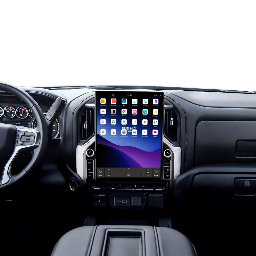 16.2-InchTesla Style Screen Android Car Radio for Chevrolet Silverado 2019-2023 Head Unit Wirless Carplay GPS Navigation Screen Upgrade Multimedia Player Android Auto (128, GB)
