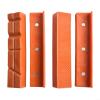 4 6 Inch Soft Jaw Pads for Metal Vise Bench - V Shaped and Plain Weave PPT Material Rubber Inserts with Magnets, 4 Pack5inch Orange view 3