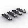 4PCS Speaker Shock-Absorbing Feet, Aluminum Alloy Base & Silicone Pads, Subwoofer Stand, Vibration Damping Spike for Bookshelf Speakers & Floor Boxes(Sliver) view 4