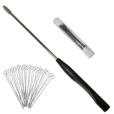 Inoculation Loop with 50 Nichrome Rings for Lab Culture, Mycology Research Tool, Stainless Steel Microbiology Transfer Instrument, Compatible with Agar Plate Inoculator,3mm