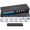 4K120Hz KVM Switch 4 Computers 1 Monitor HDMI 8K KVM Switches 4 Port Share Single Monitor and 4 USB 3.0 Devices Such as Mouse, Keyboard, Printer, Comes with EDID Function and a Controller view 1