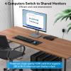 4K120Hz KVM Switch 4 Computers 1 Monitor HDMI 8K KVM Switches 4 Port Share Single Monitor and 4 USB 3.0 Devices Such as Mouse, Keyboard, Printer, Comes with EDID Function and a Controller view 3