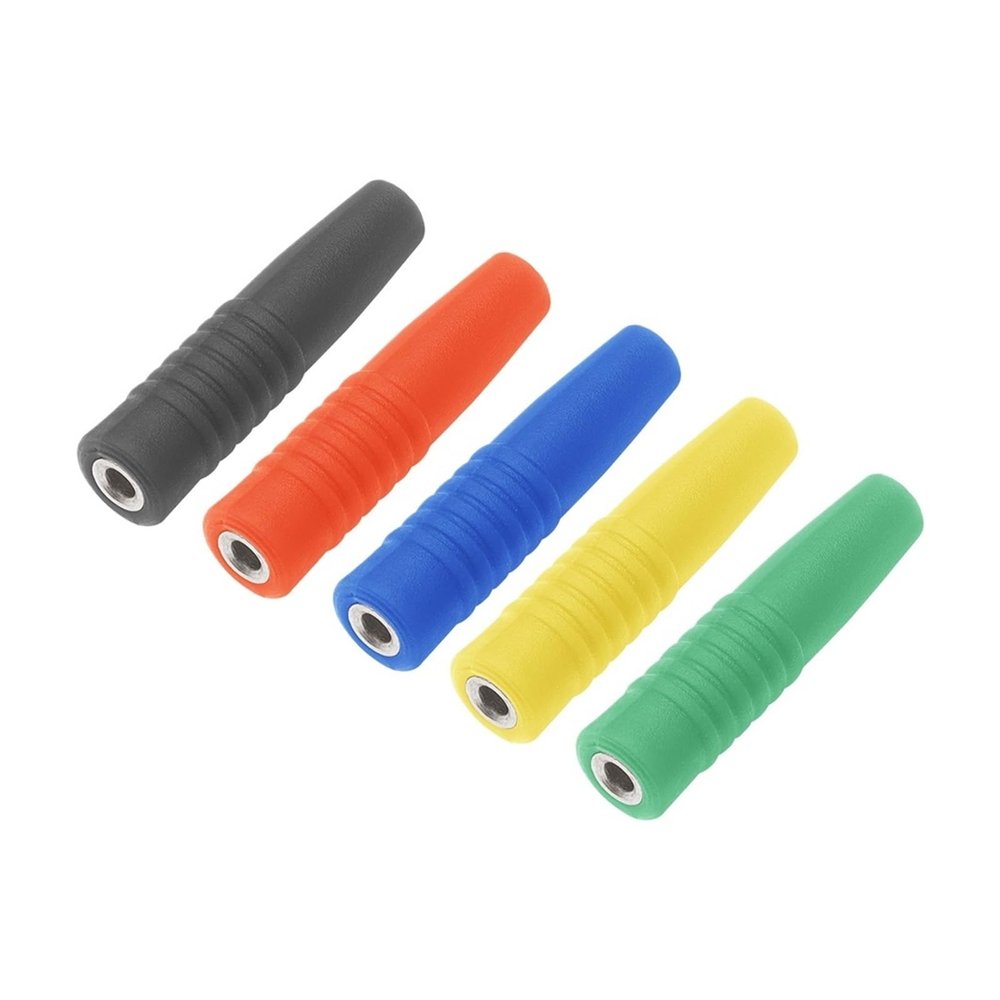 10PCS 2mm Banana Female Insulated Jack Plug Wire Solder Connector Brass ZGHQHCDRH(Red)