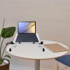 Alipis Adjustable Foldable Laptop Stand with Height Riser, Large Desktop Computer and Tablet Holder, Two-Section White Desk Riser for Office and Home Use view 4