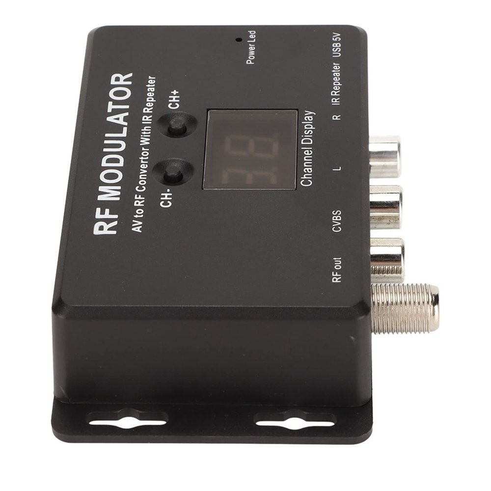 Funien RF Modulator Professional PAL NTSC 21 Channel AV to RF Convertor for Set Top Box DVD, Wide Frequency Range, Suitable for Global Setups