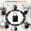 GOOWAY Heavy Duty Smart Padlock for Outdoor Gate, 10mm Hardened Steel Shackle 15kN Shear Resistance, 6-in-1 Keyless Entry Biometric Fingerprint Lock with Tuya App, IP67, Pool, Gym view 2