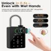 GOOWAY Heavy Duty Smart Padlock for Outdoor Gate, 10mm Hardened Steel Shackle 15kN Shear Resistance, 6-in-1 Keyless Entry Biometric Fingerprint Lock with Tuya App, IP67, Pool, Gym view 3