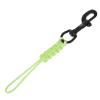 Funien Scuba Diving Stainless Steel Snap Hook with Antilost Safety Rope and Clamp/Holder for Fixing Flashlight and Reel on BCD Equipment, White (Luminous Green) view 1
