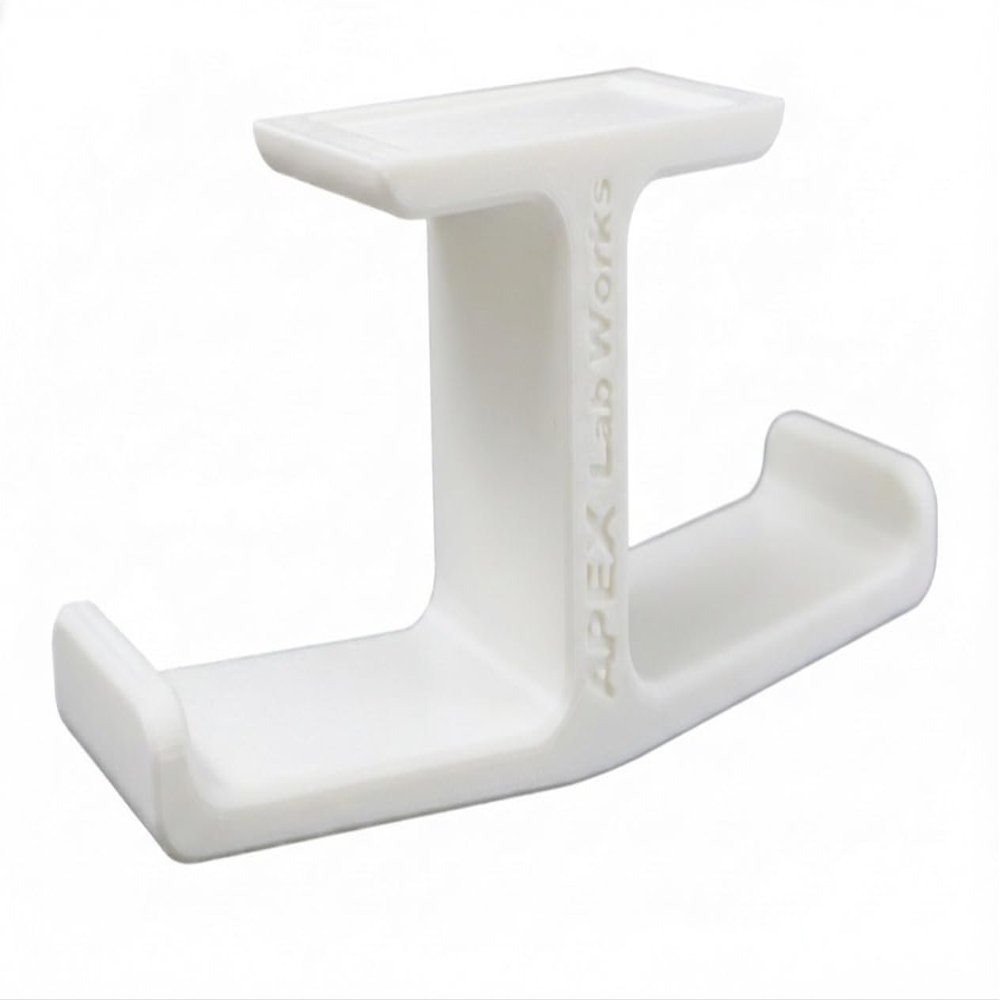 APEX Lab Works - Under Desk Dual Headphone Holder Mount Stand Hanger (White)