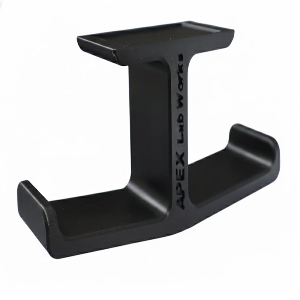 APEX Lab Works - Under Desk Dual Headphone Holder Mount Stand Hanger (Black)