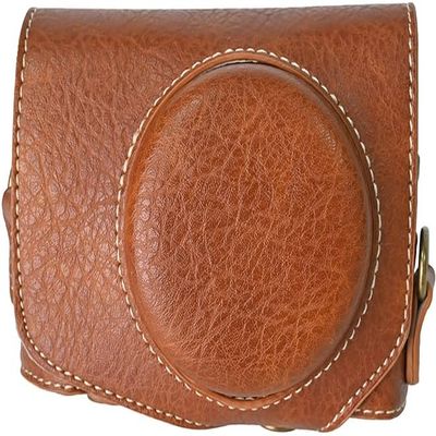 G7 X III/II Case, Fullbody PU Retro Litchi Leather Camera Bag Cover Case for Canon PowerShot G7 X Mark III/II with Neck Strap (Brown)