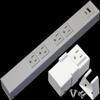 12 Hardwired Power Strip (NO Power Cord), 4 (NEMA 5-15R, NOT 20Amp Unit) Vertical Outlets (NOT Tamper Resistant), NO Ears (Without mounting tabs on Both Ends), USB A+C, White view 1