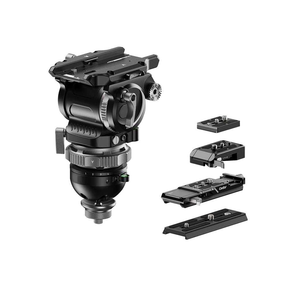 YC ONION FOTO Cedar CB7 Counterbalanced Fluild Head, MQ45 Quick-Release Plate, camcorders and SLR Cameras, Max Load 19.8 lbs/9 kg(FHCB7) (FHCB7F)
