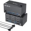 4 Monitors 2 Computers KVM Switch, Reyoten 2 Computers Share 4 Monitors 4K@120Hz KVM Switch,8K60Hz Keyboard & Mouse 2 HDMI+ 2 DP Inputs, USB 3.0, Wired Remote & USB 3.0 Cables Included view 1