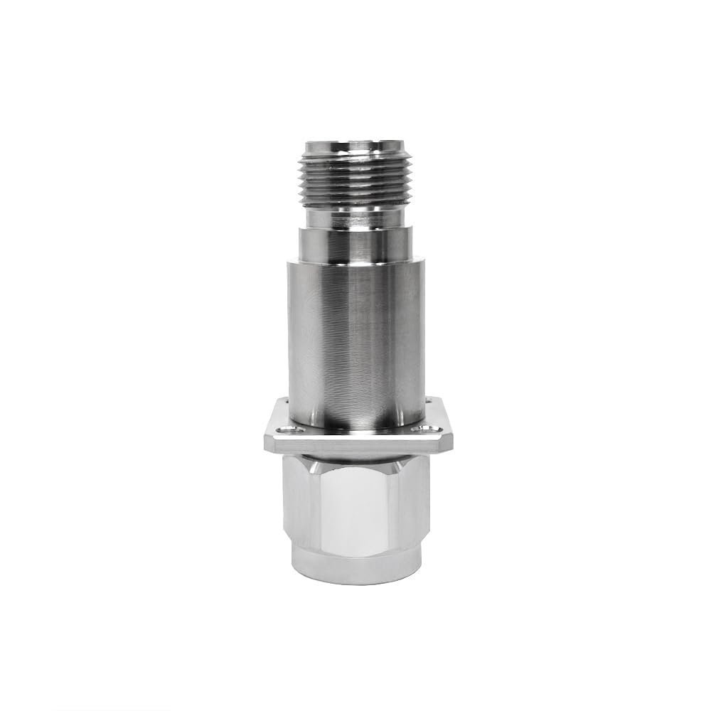 1pc DC to 6GHz N Male Flange Mount Lightning Surge Arrester Protector - 50 Ohm Gas Tube Protection for Outdoor Use