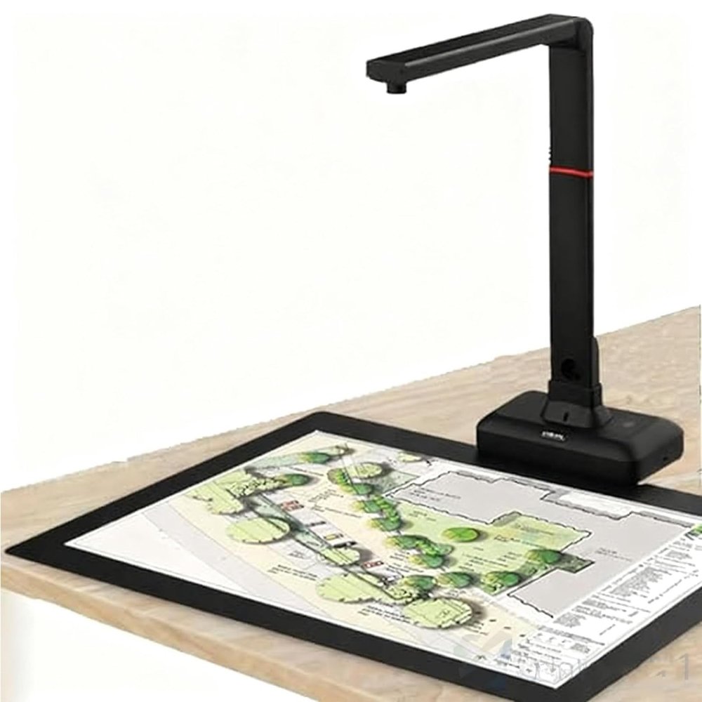 A2 Large Format Book Scanner, Adjustable Height Camera Scanner with Built-in LED Light, Maximum Scanning Range: 420X297 Mm, 90 Folding Storage, for Manuscripts and Maps