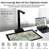 A2 Large Format Book Scanner, Adjustable Height Camera Scanner with Built-in LED Light, Maximum Scanning Range: 420X297 Mm, 90 Folding Storage, for Manuscripts and Maps view 4