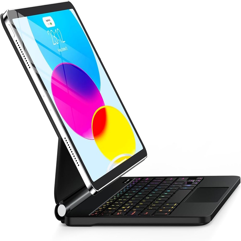 Keyboard Case for iPad 11th (A16) & 10th GenerationMagic-Style Backlit Keyboard with Multi-Touch Trackpad  Floating Cantilever Stand  Magnetic Case for iPad 11 inch &10th Gen 10.9 inch (Cool Black)