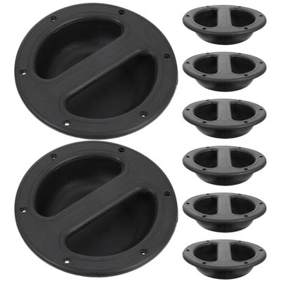 OFFIGAM 8pcs Black Abs Recessed Speaker Handles Loudspeaker Pulls Audio Equipment Replacement for Portable and Wired Speakers