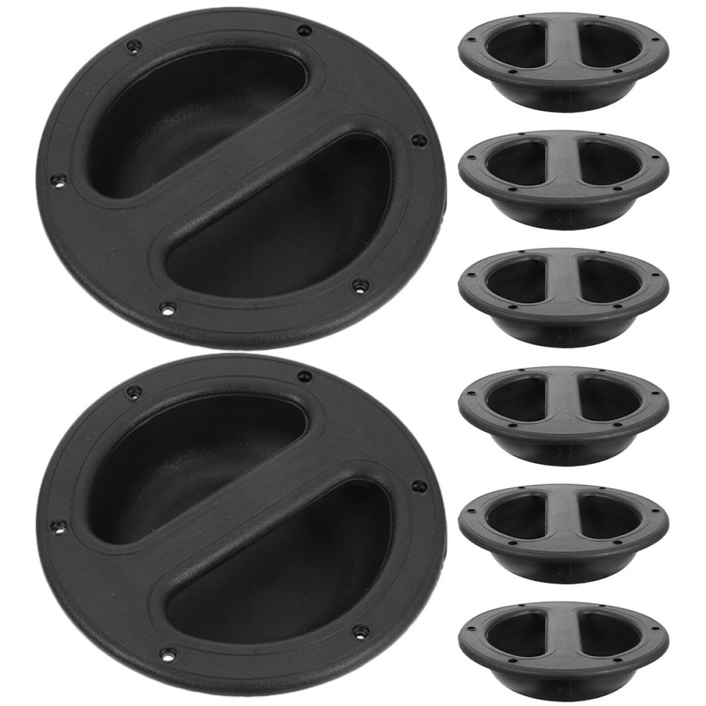 OFFIGAM 8pcs Black Abs Recessed Speaker Handles Loudspeaker Pulls Audio Equipment Replacement for Portable and Wired Speakers