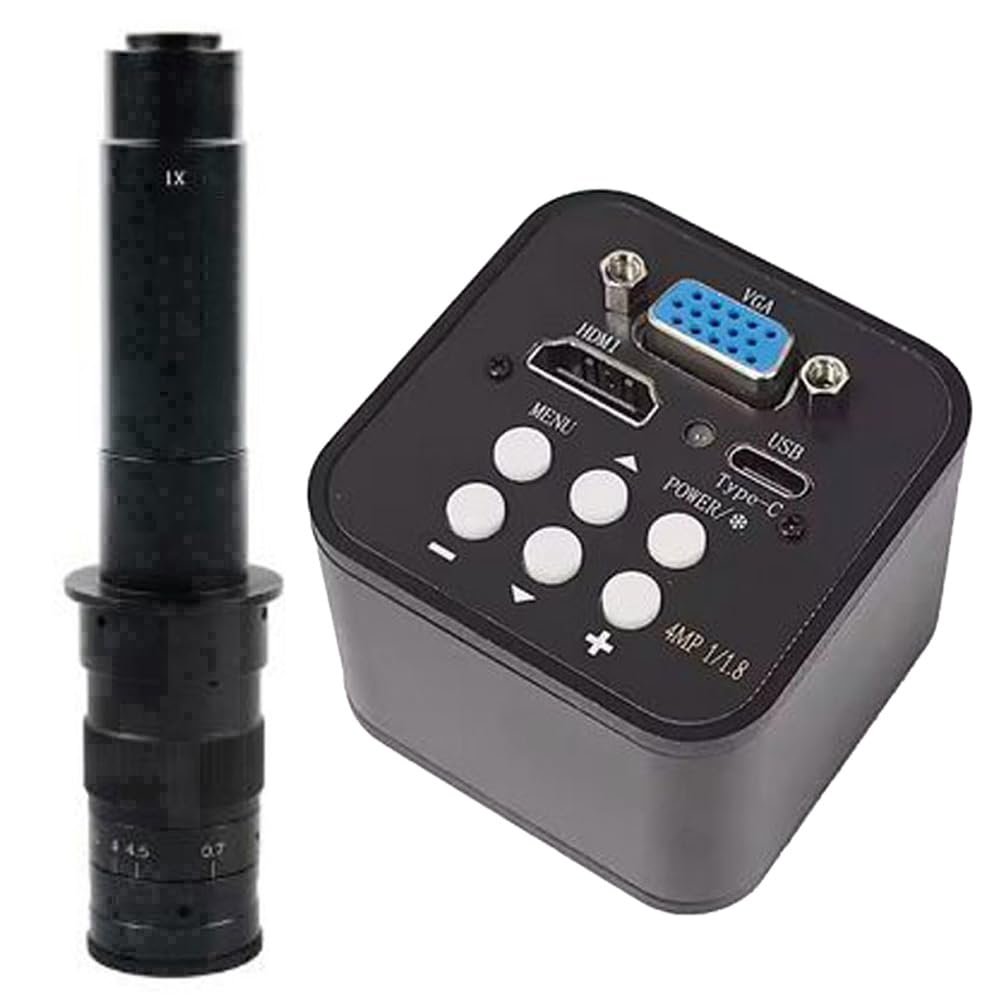 1080P 60FPS HDMI VGA USB Type C Video Microscope Camera & 300X C-Mount Lens