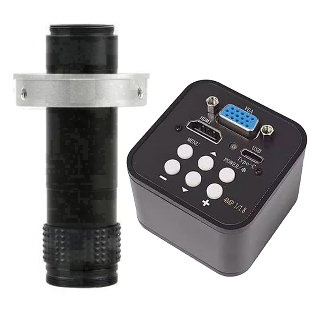 1080P 60FPS HDMI VGA USB Type C Video Microscope Camera & 120X C-Mount Lens